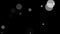 Slow disappearing and flickering of large gray balls on a black background HD 1920