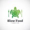 Slow Food Vector Concept Symbol Icon or Logo