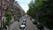 Slow Forward Aerial through typical Amsterdam Street next to Trees