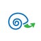 Slow Growth Icon with Snail Shell