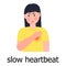 Slow heartbeat icon vector. Health concept of hypotension and hypertension disease. Symptoms of blood pressure health or healthy