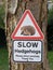 Slow Hedgehogs Crossing Sign