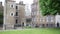 Slow horizontal pan of architectural  buildings in Abingdon Street Gardens