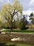 A slow meandering river in the Spring in Ontario, Canada