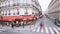 Slow-motion cinematic aerial Paris street with Cafe La Fregate