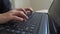 Slow motion close-up scene women`s hands are typing keyboards during work from home. Documenting,email,or chating in work from