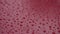Slow motion closeup shot of raindrops on red car with hydrophobic coating