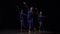 Slow motion of emotional ballerinas dancing in studio