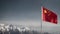 Slow motion Flag Of China flying at mountain