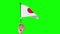 Slow motion of hand waving flag of Japan