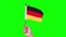 Slow motion of hand waving Germany flag