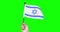 Slow motion of hand waving Israel flag