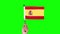 Slow motion of hand waving Spain flag