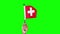 Slow motion of hand waving Switzerland flag