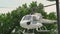 Slow motion: Medical transport helicopter leaves its Helipad at hospital