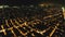 Slow motion of night glowing streets at Philippines metropolis Manila aerial view
