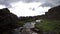 Slow motion of Oxararfoss Waterfall In Thingvellir National Park, Iceland