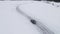 Slow motion of racing cars sliding on an ice track. Clip. Concept of winter drift and extreme sport.