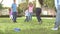 Slow Motion Shot Of Multi Generation Family Playing Soccer