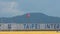 Slow motion taiwanese flag waving in wind at Taipei internatinal airport.