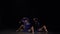 Slow motion of three sensual ballerinas dancing elements of ballet.