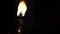 Slow Motion of traditional kerosene lamp isolated in a dark area. Soil lamp
