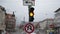 SLOW MOTION: Traffic Light Flashing, Signal Orange light in Germany Daylight