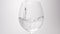 SLOW MOTION: Water pour into a wine glass on a white background