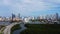 Slow panning shot sunny Isles Beach Florida USA view of Intracoastal waterway