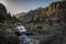 Slow running seasonal creek in desert canyon of Central Oregon