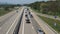 Slow shooting of a high-speed highway with a traffic jam. The video is out of focus. Federal highway from Moscow to Sochi