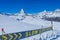 Slow slope Badge sign on snow mountain Matterhorn peak, Zermatt, Switzerland