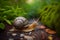 Slow and Steady: Snail in the Garden. AI Generated