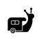 Slow travel black glyph icon