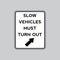 Slow vehicles must turn out road sign. Vector illustration decorative design