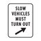 slow vehicles must turn out sign. Vector illustration decorative design