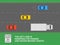 Slower traffic keep right sign rule. Top view of a traffic flow on expressway.