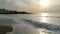 Slowmotion of beach at sunset at Biarritz, France. 