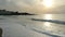 Slowmotion of beach at sunset at Biarritz, France. 