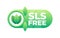 SLS Free Assurance Tag with a Fresh Green Leaf Icon for Gentle Product Lines