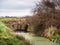 Sluice gate in drainage channel in Braunton Marshes near Barnstaple, Devon, England.