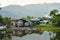 Slum houses on the river in Thailand