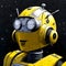 Sly yellow android robot