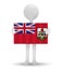 small 3d man holding a flag of Bermuda