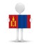 small 3d man holding a flag of Mongolia