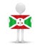 small 3d man holding a flag of Republic of Burundi