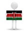 small 3d man holding a flag of Republic of Kenya