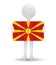 small 3d man holding a flag of Republic of Macedonia