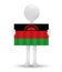 small 3d man holding a flag of Republic of Malawi