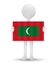 small 3d man holding a flag of Republic of Maldives